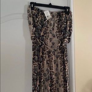 Tube top snake skin pattern jumpsuit. NEW
